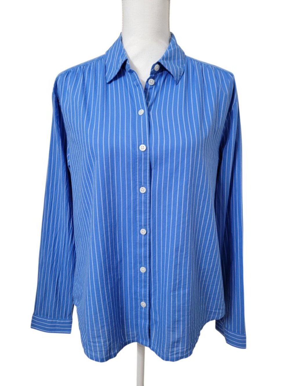 J. Crew Size S Blue Stripe "Lived-In Button-Up Shirt", NEW with Tag